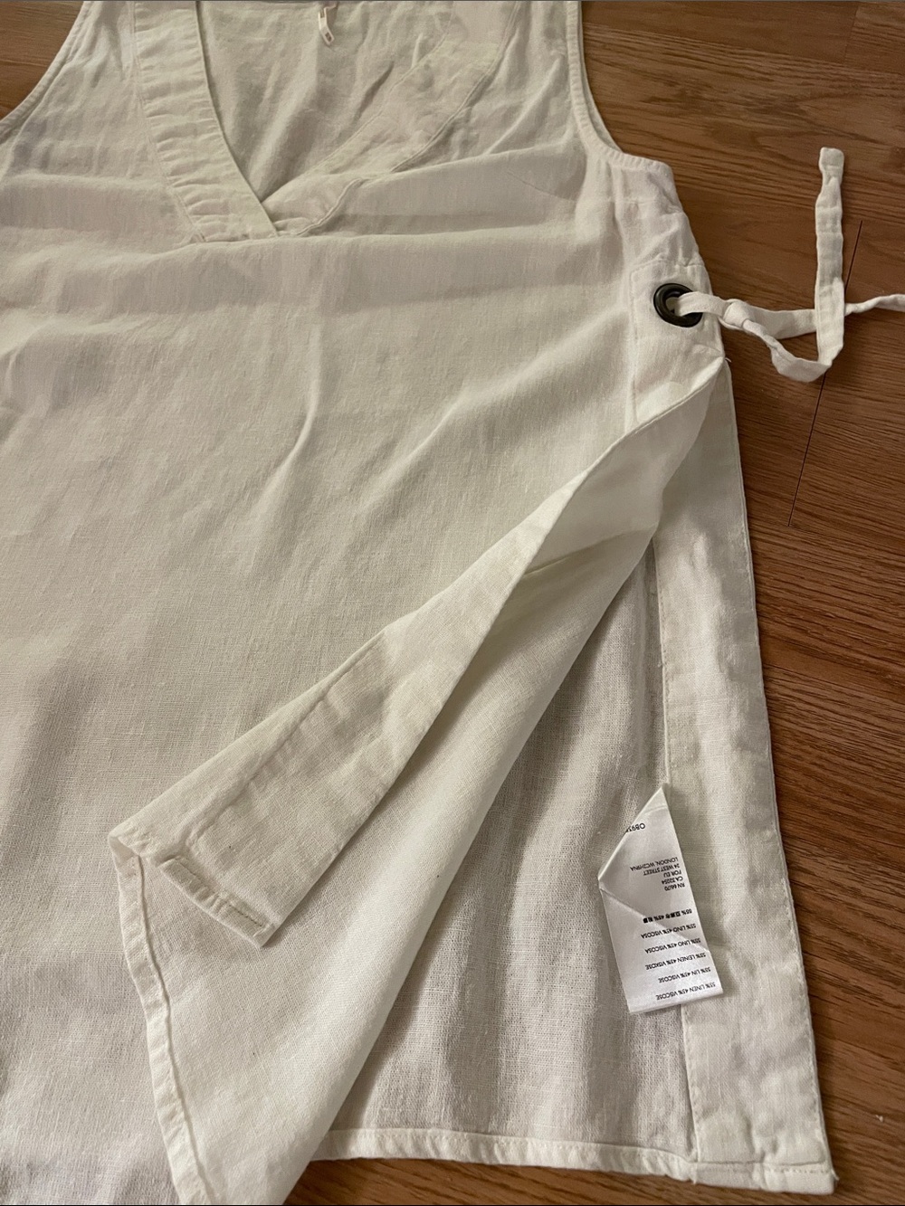 Free People Cream V-Neck Sleeveless Wide-Leg Jumpsuit - Picture 11 of 11
